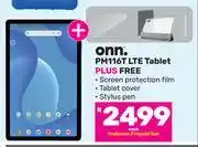 Game ONN PM116T LTE Tablet Plus Free Screen Protection Film, Tablet Cover, Stylus Pen offer
