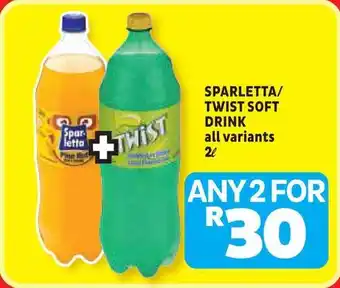 Usave Sparletta/ twist soft drink offer