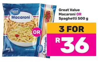 Game Great Value Macaroni or Spaghetti offer