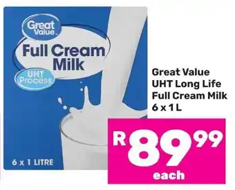 Game Great Value UHT Long Life Full Cream Milk offer