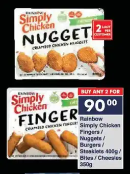 President Hyper Rainbow Simply Chicken Fingers/ Nuggets/ Burgers/ Steaklets/ Bites/ Cheesies offer