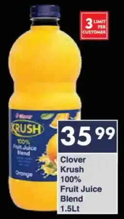 President Hyper Clover Krush 100% Fruit Juice Blend offer