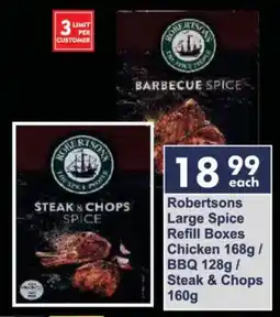 President Hyper Robertsons Large Spice Refill Boxes Chicken/ BBQ/ Steak & Chops offer