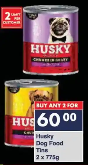 President Hyper Husky Dog Food Tins offer
