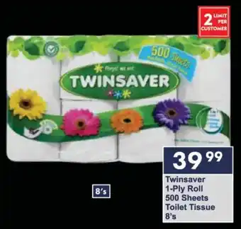 President Hyper Twinsaver 1-Ply Roll 500 Sheets Toilet Tissue offer