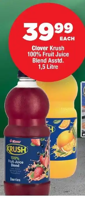 OK Foods Clover Krush 100% Fruit Juice Blend offer