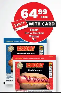 OK Foods Eskort Red or Smoked Viennas offer
