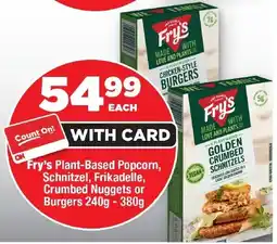OK Foods Fry's Plant-Based Popcorn, Schnitzel, Frikadelle, Crumbed Nuggets or Burgers offer