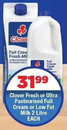 OK Foods Clover Fresh or Ultra Pasteurised Full Cream or Low Fat Milk offer