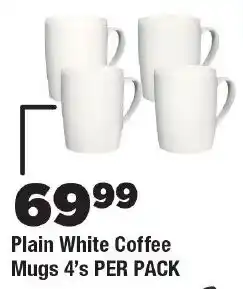 OK Foods Plain White Coffee Mugs offer
