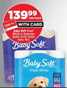 OK Foods Baby Soft Fresh White or Supreme Quilts 2-Ply Toilet Rolls offer