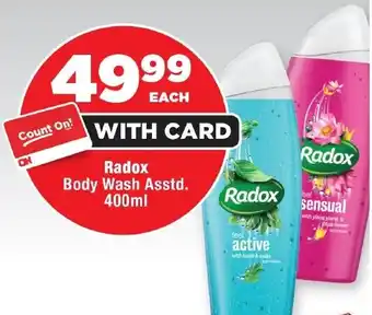 OK Foods Radox Body Wash offer