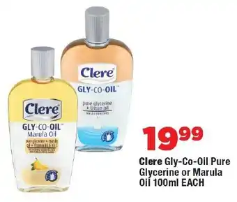 OK Foods Clere Gly-Co-Oil Pure Glycerine or Marula Oil offer
