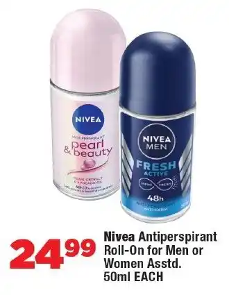 OK Foods Nivea Antiperspirant Roll-On for Men or Women offer