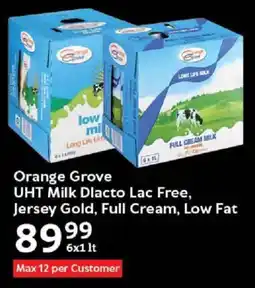 Oxford Freshmarket Orange Grove UHT Milk Dlacto Lac Free, Jersey Gold, Full Cream, Low Fat offer
