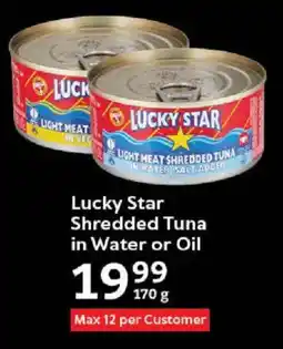 Oxford Freshmarket Lucky Star Shredded Tuna in Water or Oil offer