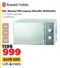 HiFi Corp Russell Hobbs Manual Microwave Metallic RHMAZOL offer