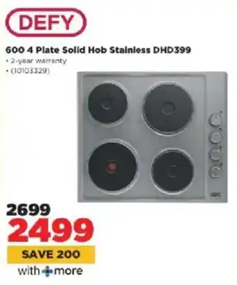 HiFi Corp Defy 600 4 Plate Solid Hob Stainless DHD399 offer