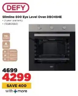 HiFi Corp Defy Slimline 600 Eye Level Oven DBO484E offer