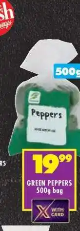 Shoprite GREEN PEPPERS 500g bag offer