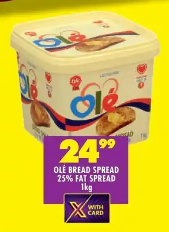 Shoprite Ole Bread Spread 25% Fat Spread 1kg offer