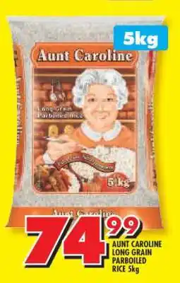 Shoprite AUNT CAROLINE LONG GRAIN PARBOILED RICE 5kg offer