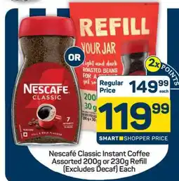 Pick n Pay Nescafé Classic Instant Coffee Assorted 200g or 230g Refill (Excludes Decaf) Each offer