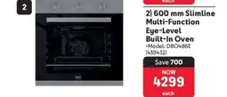 Makro 600 mm Slimline Multi-Function Eye-Level Built-In Oven offer