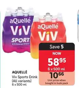 Makro AQUELLÉ Viv Sports Drink (All variants) offer