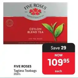 Makro FIVE ROSES Tagless Teabags 200's offer