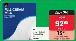 Makro Long Life Full Cream Milk 6 x 1L offer