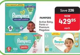 Makro PAMPERS Active Baby, Pants or Premium Megabox offer