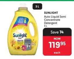 Makro SUNLIGHT Auto Liquid Semi Concentrate Detergent 3 L offer