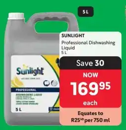 Makro SUNLIGHT Professional Dishwashing Liquid offer