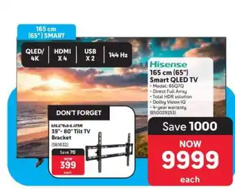 Makro Hisense 165 cm (65) Smart QLED TV offer