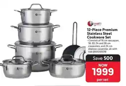Makro 12-Piece Premium Stainless Steel Cookware Set offer