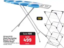 Makro PRIMARIES Mesh Top Ironing Board or 3-Tier Clothes Dryer offer