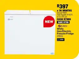 OK Furniture Zero White Gas/Electric Freezer/Fridge 260G offer