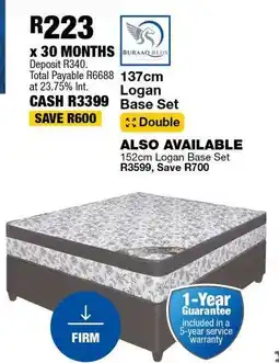 OK Furniture 137cm Logan Base Set offer