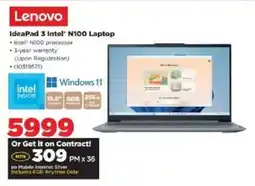 HiFi Corp Lenovo IdeaPad 3 Intel N100 Laptop offer