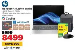 HiFi Corp Hp 15s Ryzen 3 Laptop Bundle offer