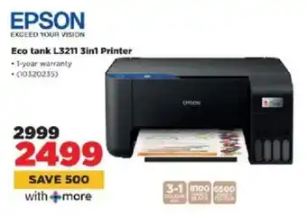 HiFi Corp Epson Eco tank L3211 3in1 Printer offer