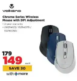 HiFi Corp Volkano Chrome Series Wireless Mouse with DPI Adjustment offer