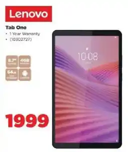 HiFi Corp Lenovo Tab One offer