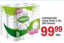 Elite Power Trade Cash & Carry TWINSAVER Toilet Rolls 2 Ply 350 Sheets offer