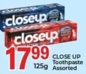 Elite Power Trade Cash & Carry CLOSE UP Toothpaste Assorted offer