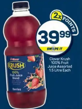 Pick n Pay Clover Krush 100% Fruit Juice Assorted offer