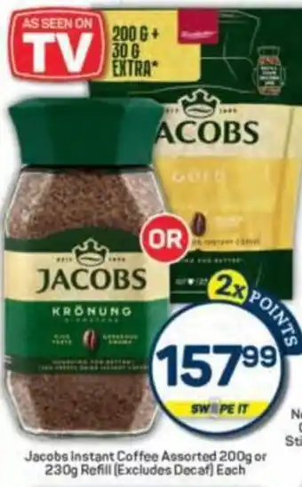 Pick n Pay Jacobs Instant Coffee Assorted or Refill offer