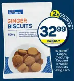 Pick n Pay no name Ginger, Choc Chip, Coconut or Vanilla Biscuits offer