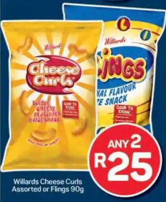Pick n Pay Willards Cheese Curls Assorted or Flings offer